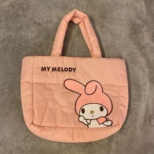 My Melody Embroidered Puffer Tote Bag